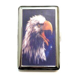 Eagle Stainless Steel Silver Cigarette Case, Wallet, Id Holder 💸